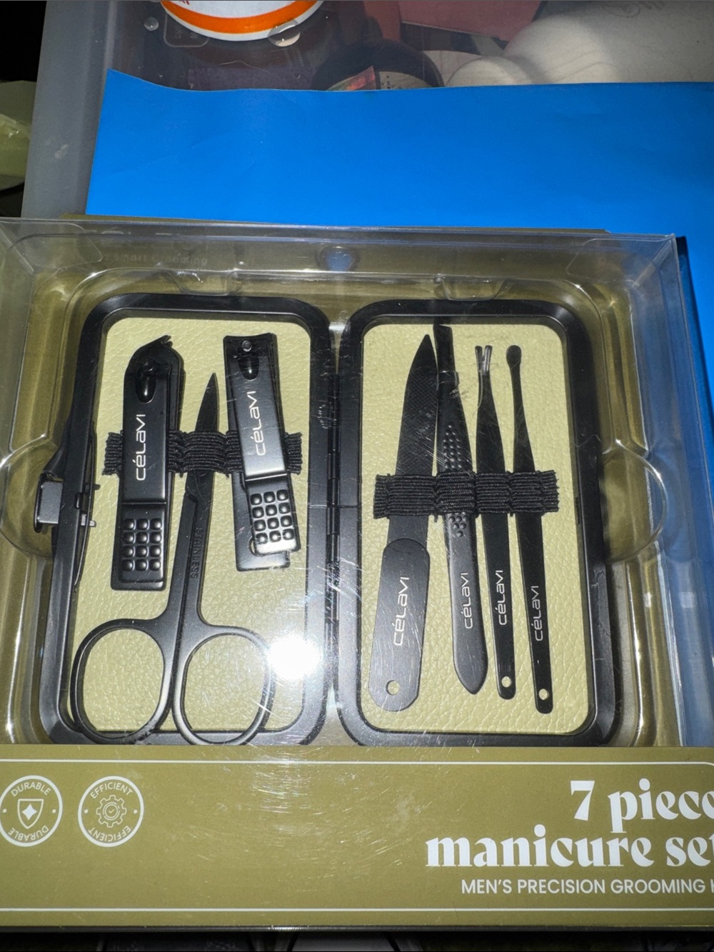 Célavi 7-Piece Men's Manicure Set – Black